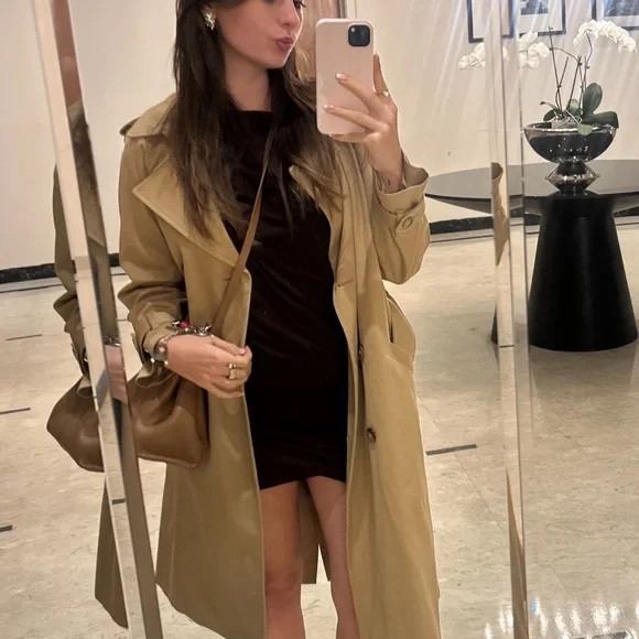 Oh Polly Off-Shoulder Mira Brown Mini Dress - Picture 3 of 3